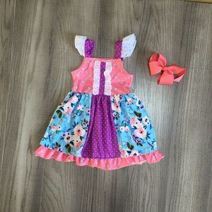 Girls Boutique Lace trim summer dress (NEW)